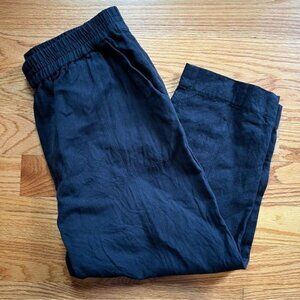 Apiece apart black linen blend drop waist pants size large